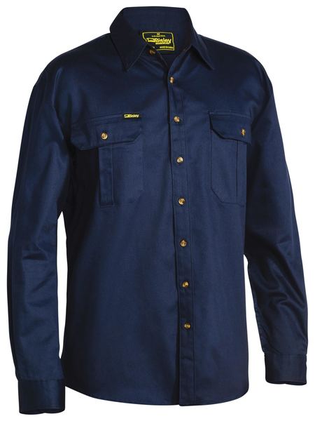 BS6433 - Bisley - Long Sleeve Original Cotton Drill Shirt Navy