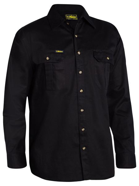 BS6433 - Bisley - Long Sleeve Original Cotton Drill Shirt Black 