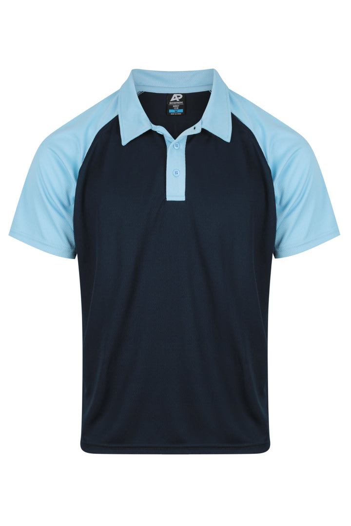 1318 - Aussie Pacific - Manly Mens Polo Navy/Sky