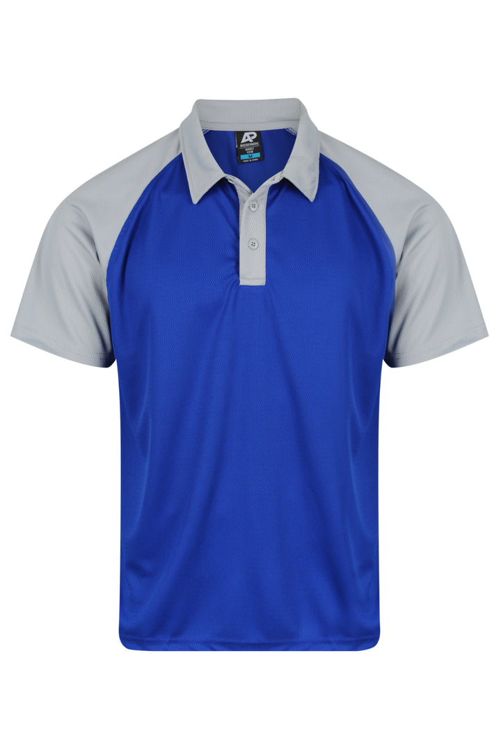 1318 - Aussie Pacific - Manly Mens Polo Royal/Silver