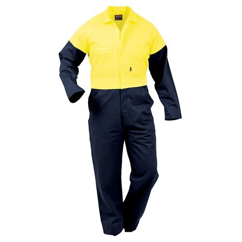 431021 - Bison - Overall Workzone Day Only Cotton Zip Yellow/Navy