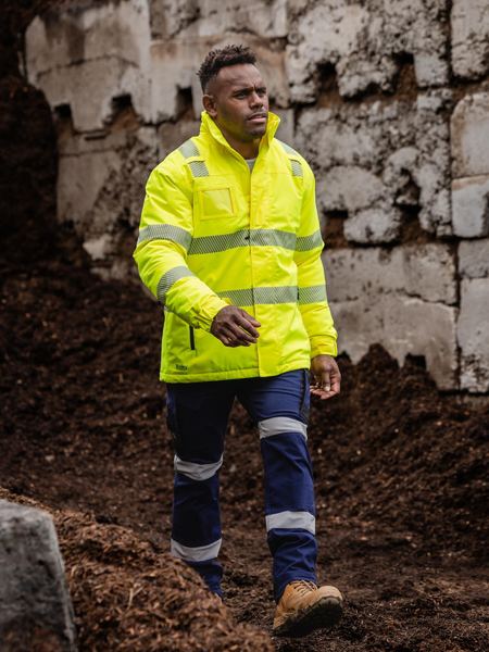 BJ6842T - Bisley - USB Taped Hi Vis Heated Jacket with Hood Yellow