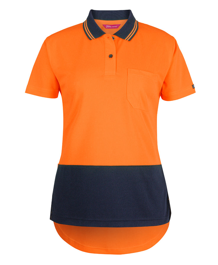 6HDS1 - JB's Wear - Ladies Hi Vis S/S Drop Tail Polo