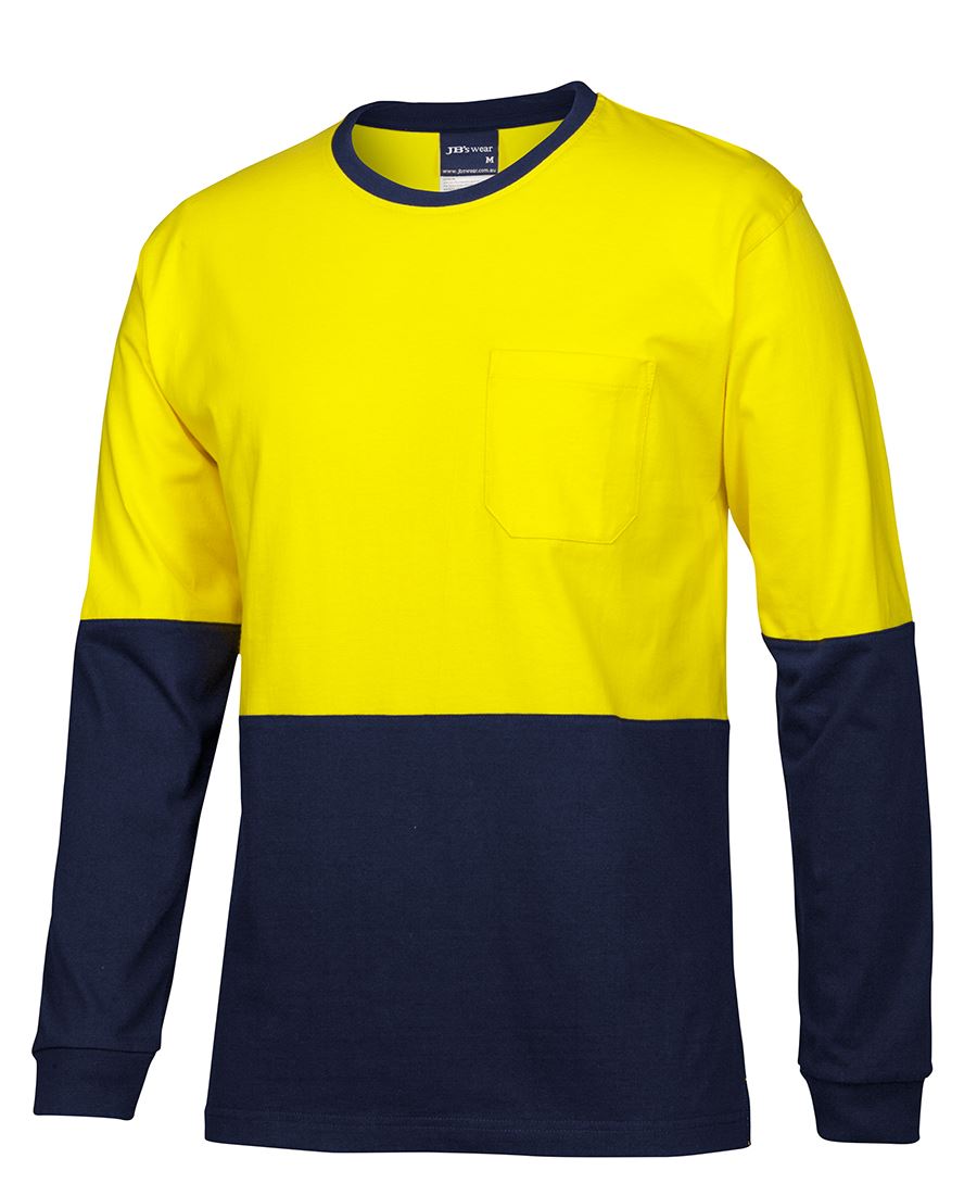 6HVTN - JB's Wear - Hi-Vis Long Sleeve Crew Neck Cotton T-shirt