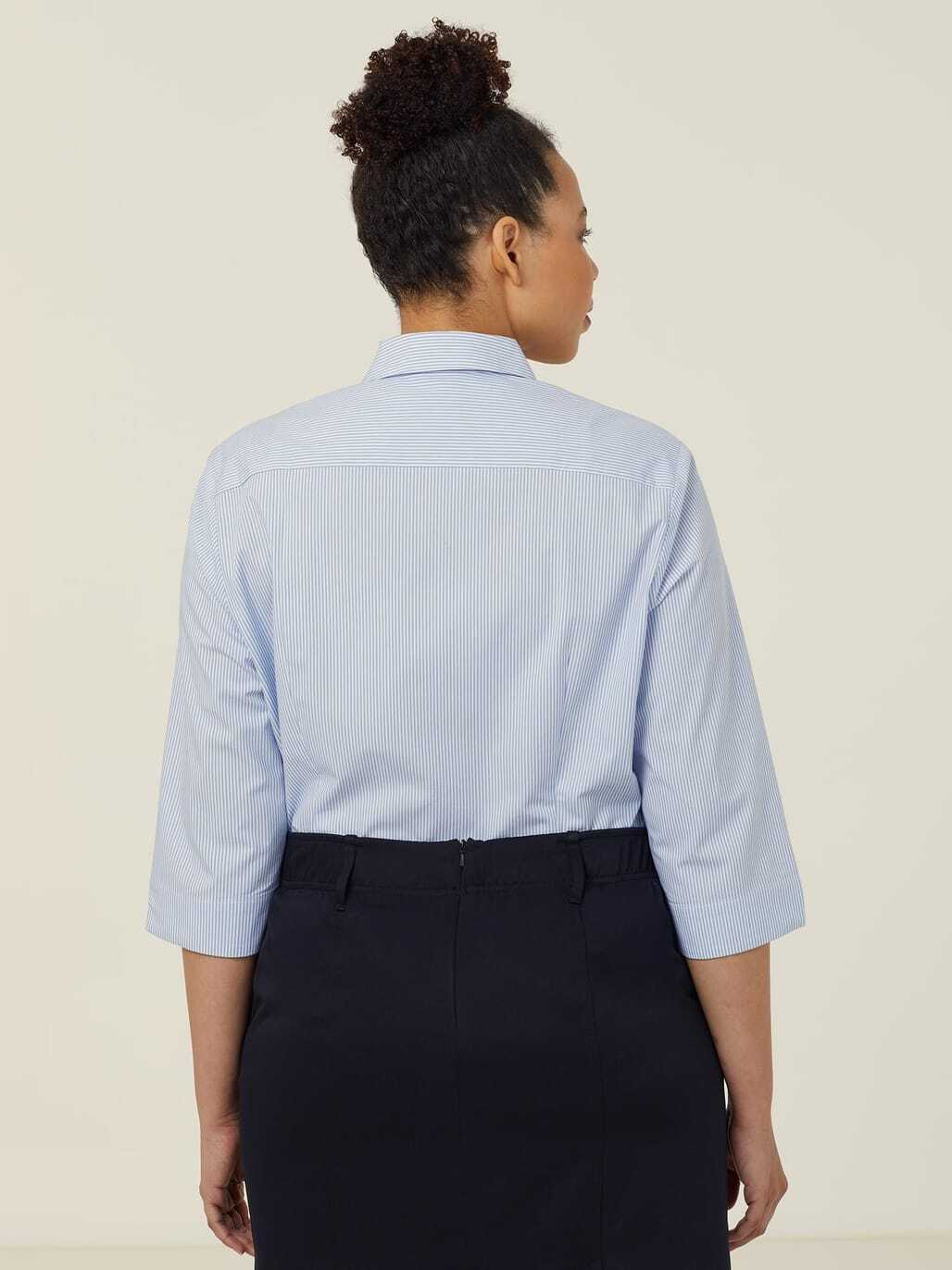 CATUKV - NNT - Avignon Fine Block Stripe Stretch 3/4 Sleeve Shirt