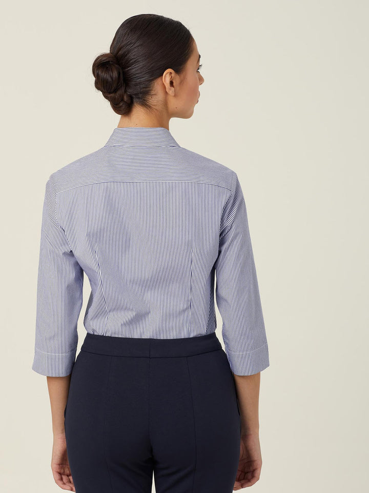 CATUKV - NNT - Avignon Fine Block Stripe Stretch 3/4 Sleeve Shirt