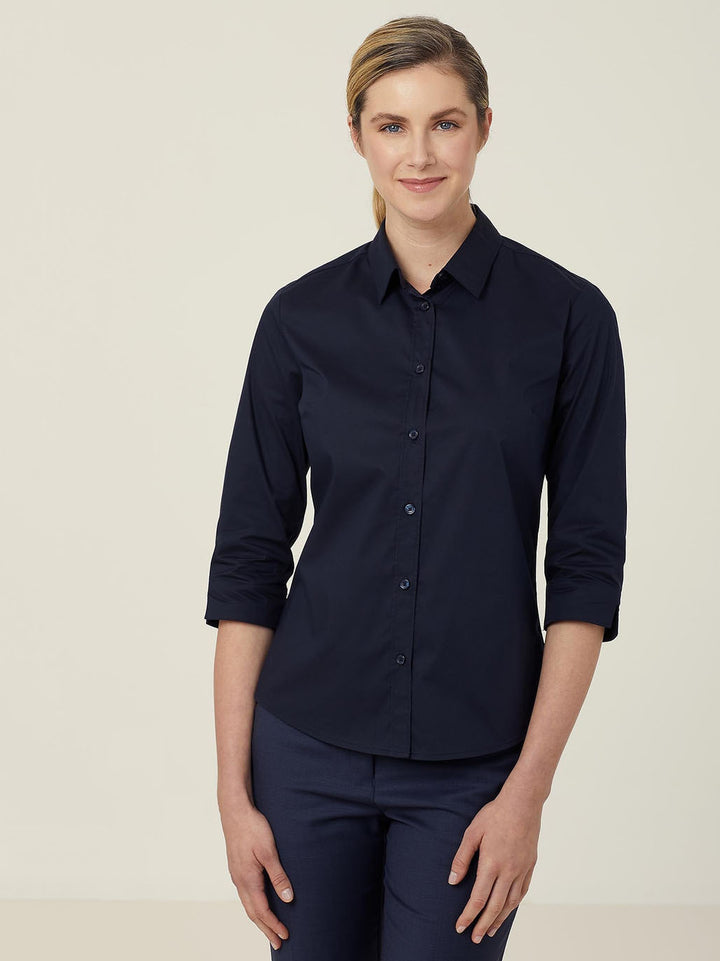 CATUKY - NNT - Avignon Stretch 3/4 Sleeve Shirt Navy