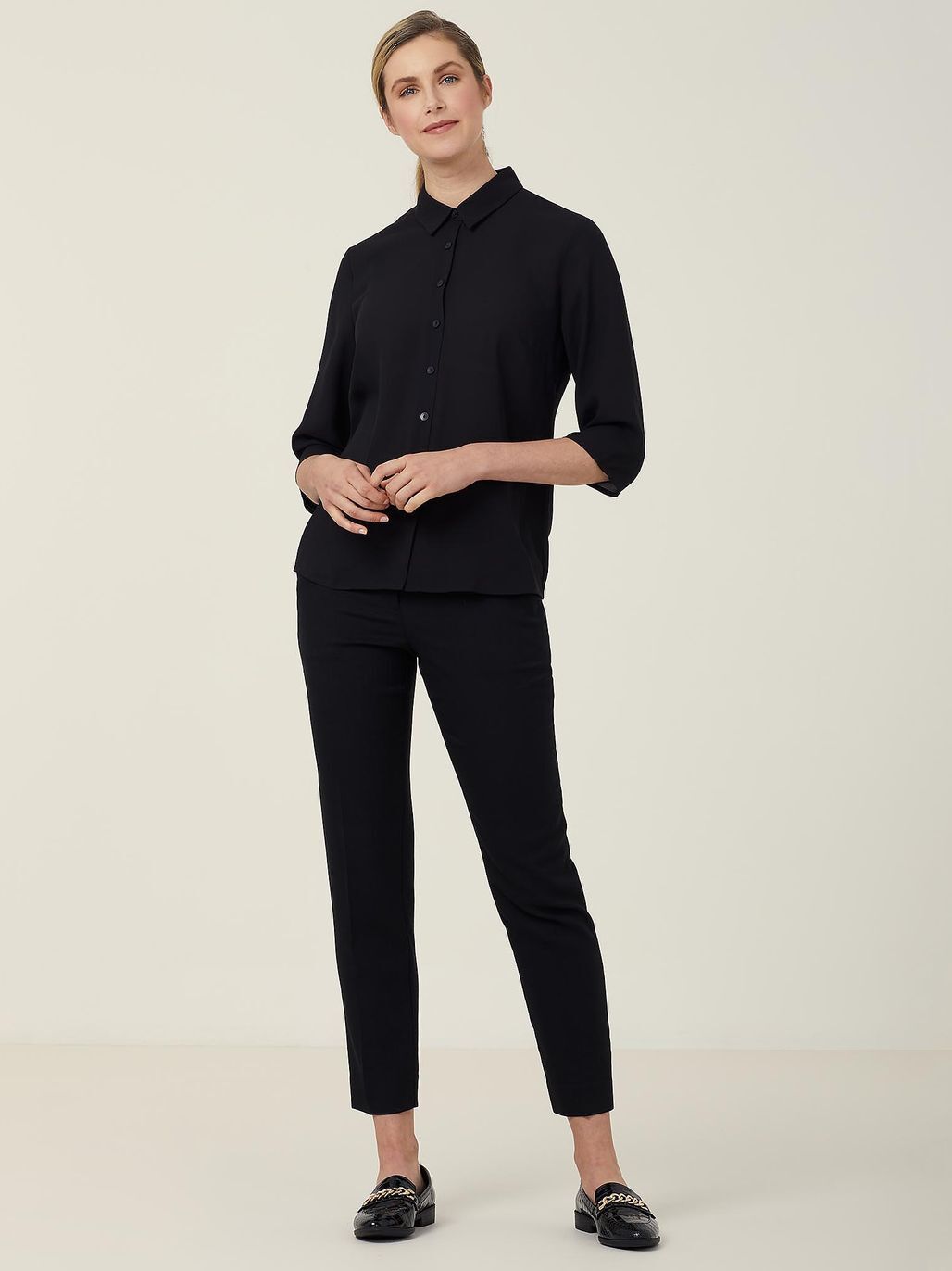 CATUKZ - NNT - Georgie 3/4 Sleeve Pleat Back Shirt