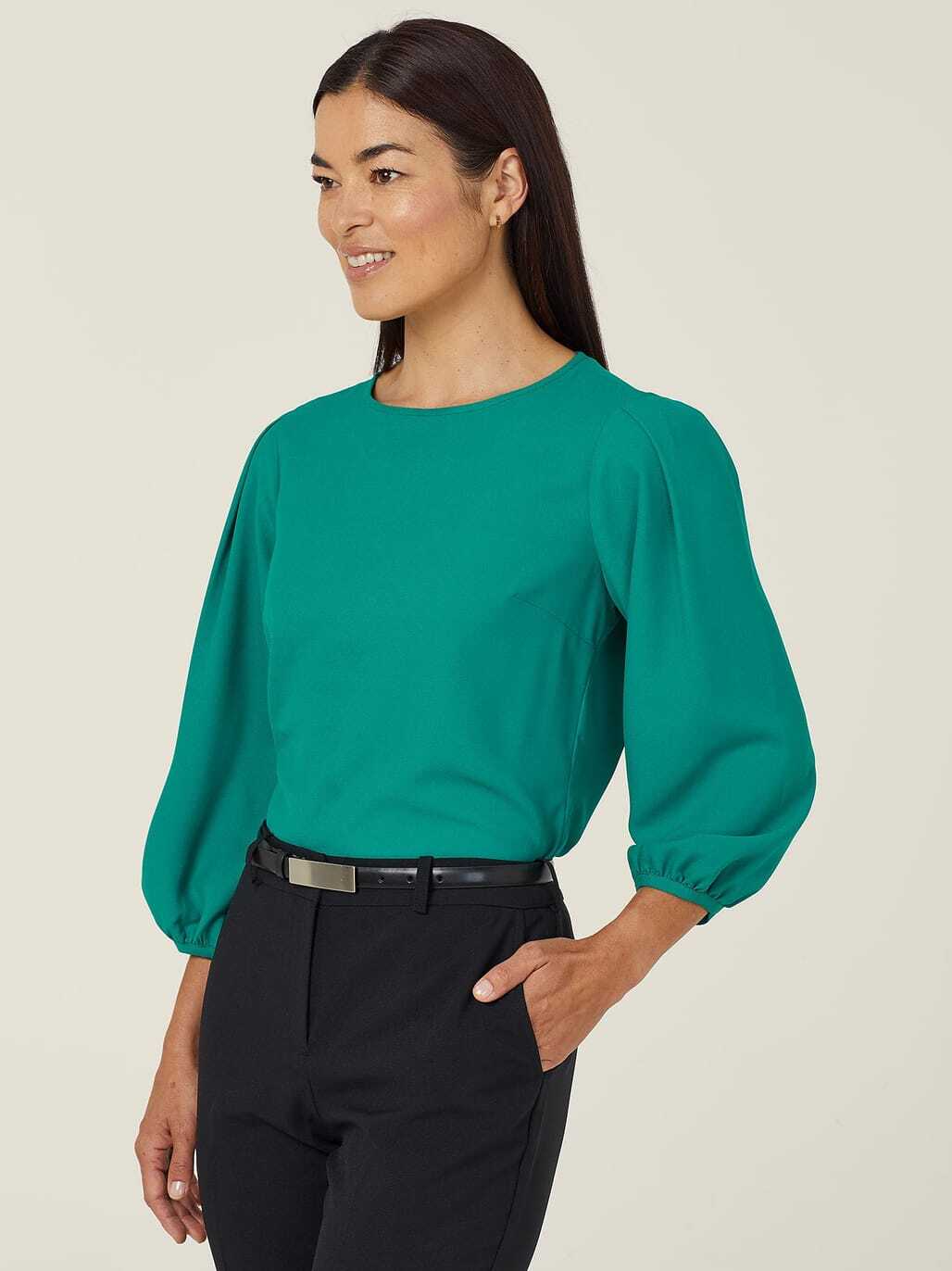 CATUPM - NNT - French Georgette 3/4 Sleeve Top