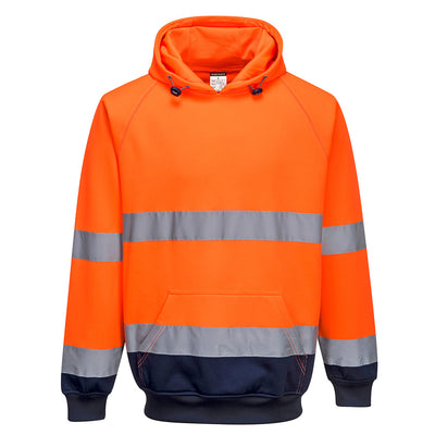 B316 - Two-Tone Hooded Sweatshirt Orange/Navy
