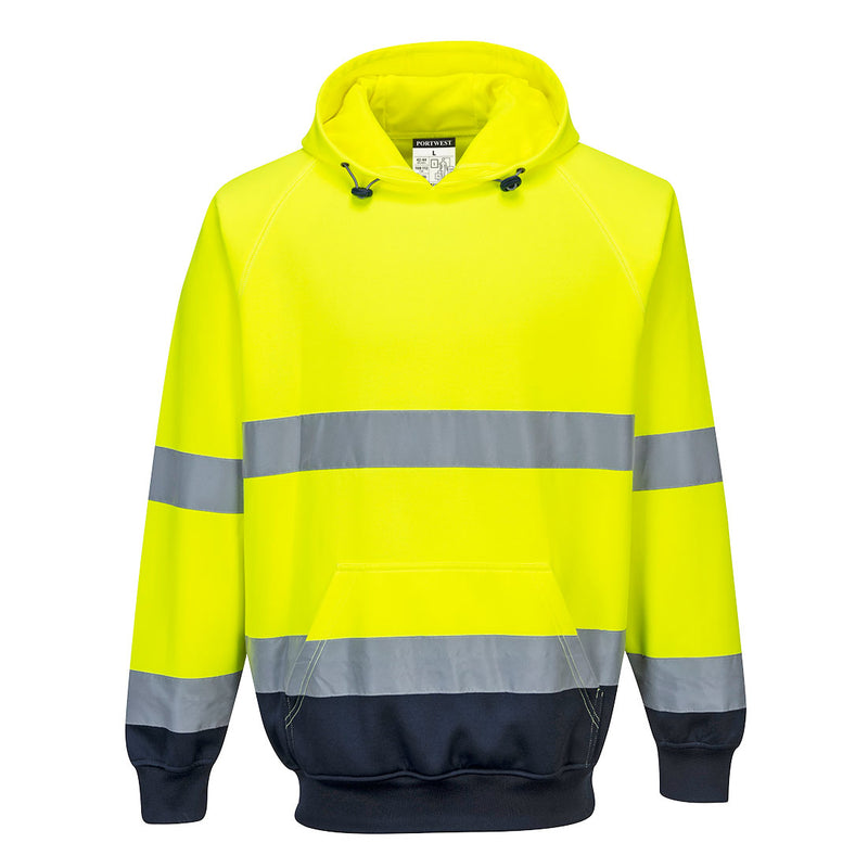 B316 - Two-Tone Hooded Sweatshirt Yellow/Navy