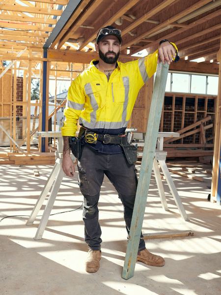 BS6177XT - Bisley - Flx & Move Two Tone Hi-Vis Utility Shirt Yellow/Navy
