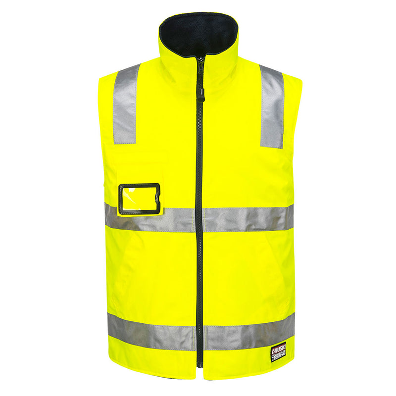 K8132 - Portwest - Huski Reversible Polar Fleece Traffic Vest Yellow