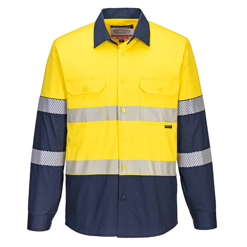 MS105 - Portwest - Day/Night Stretch Shirt Yellow/Navy