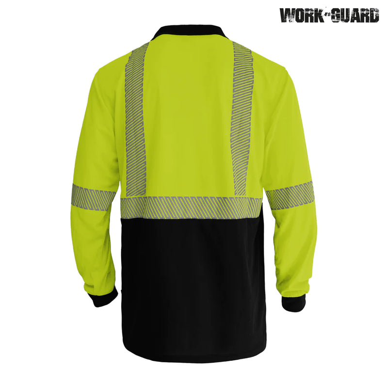 R486X - Workguard - Recycled Hi Vis Long Sleeve Day/Night Polo
