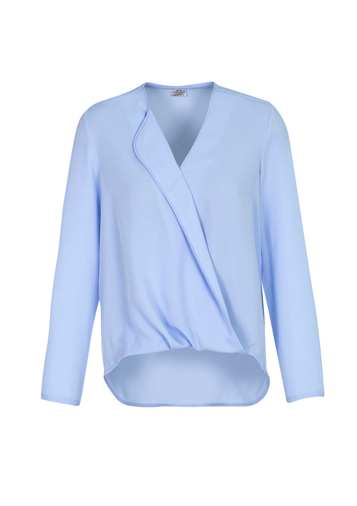 S014LL - Biz Collection - Womens Lily Hi-Lo Blouse | Ice Blue