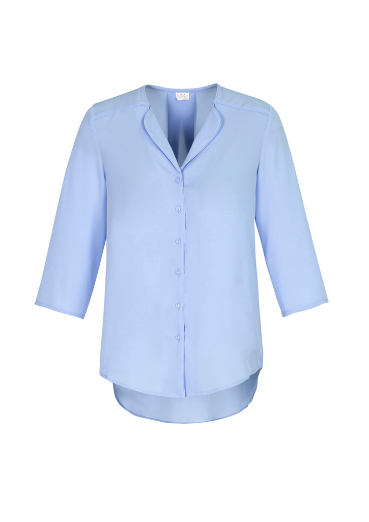 S015LT - Biz Collection - Womens Lily Longline Blouse | Ice Blue