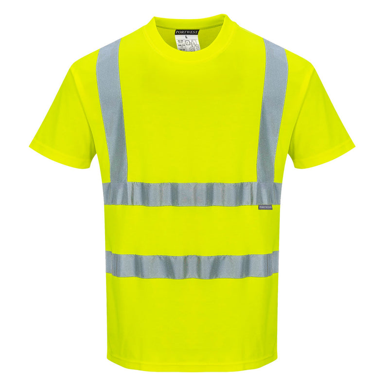 S170 - Portwest - Hi-Viz Cotton Comfort Short Sleeve T-Shirt Yellow