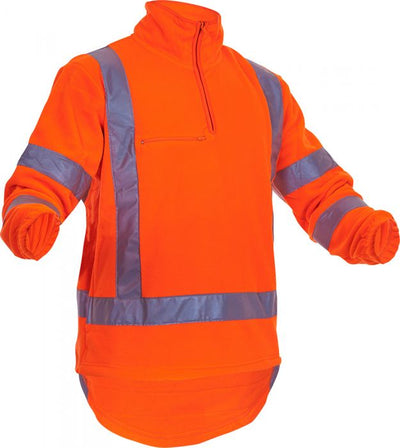 PCF1014 - Caution - TTMC-W Polar Fleece 1/2 Zip - 380gm - Kingsize Orange