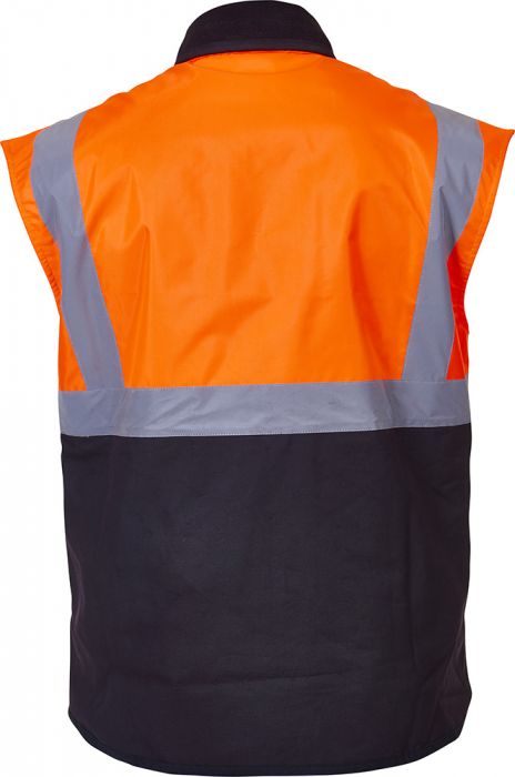 PCO1340 - Caution - Hi-Viz Oilskin Sleeveless Vest (Day/Night)