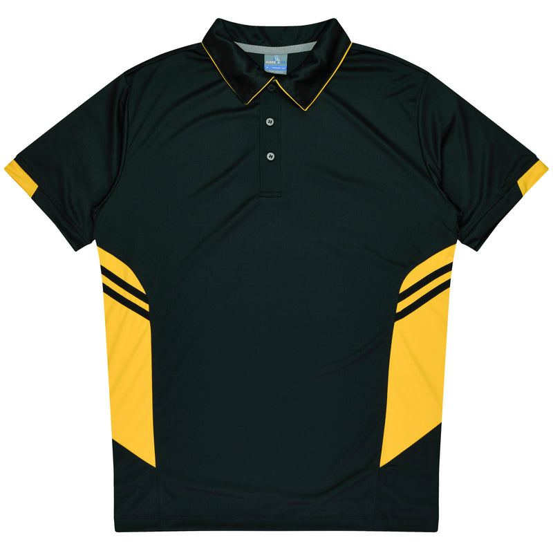 1311 - Aussie Pacific - Tasman Mens Polos - Black, Grey and Navy Body Colours