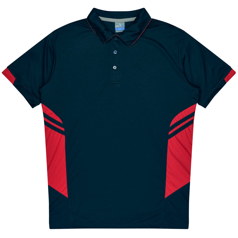 1311 - Aussie Pacific - Tasman Mens Polos - Black, Grey and Navy Body Colours
