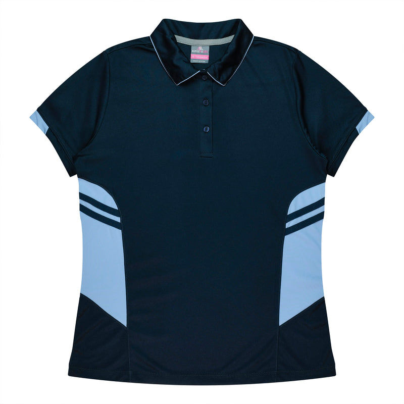 2311 - Aussie Pacific - Womens Tasman Polo -  Black, Grey and Navy Body Colours