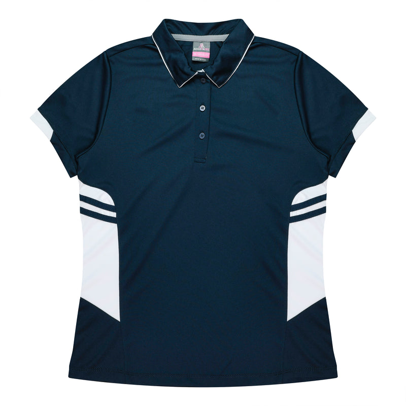 2311 - Aussie Pacific - Womens Tasman Polo -  Black, Grey and Navy Body Colours