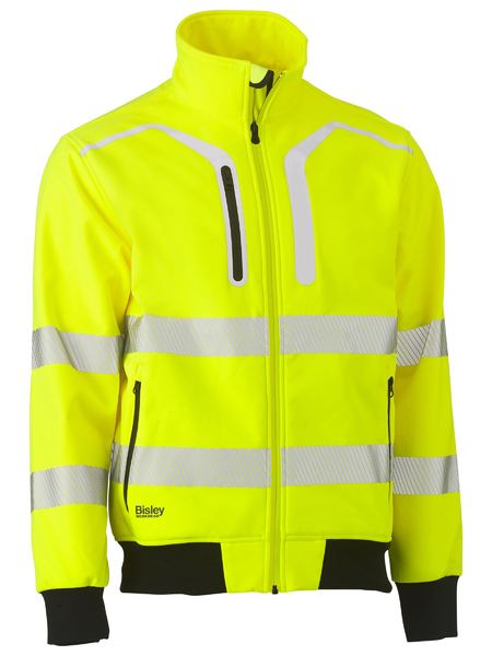 BJ6979T - Bisley - Taped Hi Vis Soft Shell Bomber Jacket