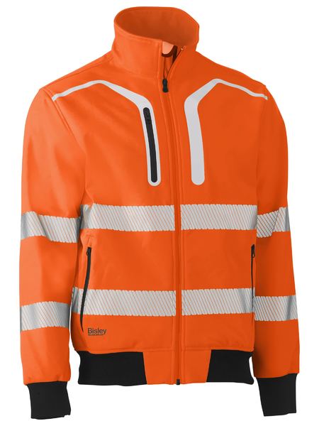 BJ6979T - Bisley - Taped Hi Vis Soft Shell Bomber Jacket