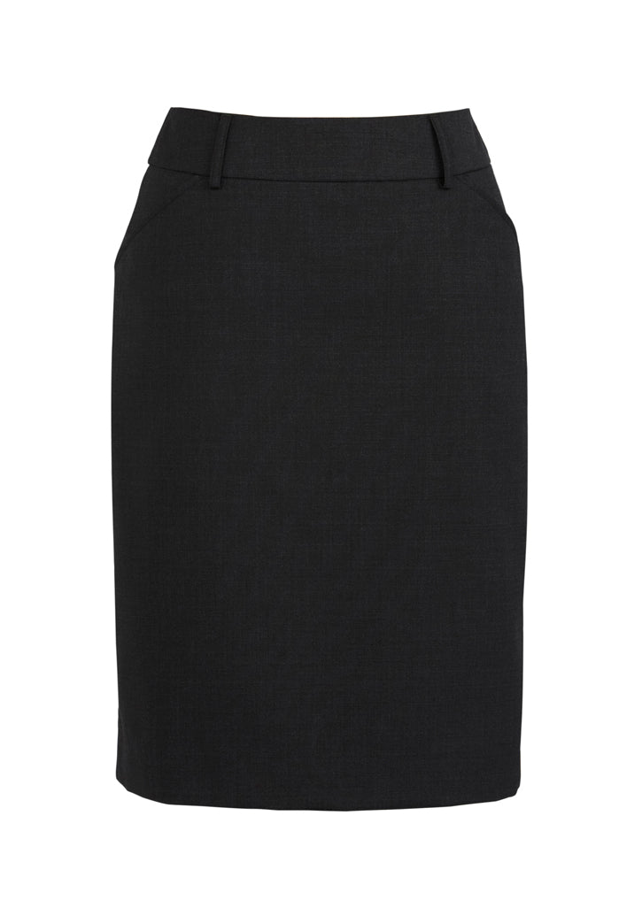24015 - Biz Corporates - Womens Comfort Wool Stretch Multi-Pleat Skirt | Black