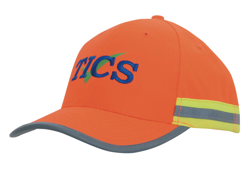 3030 - Hi-Viz Cap - 6 Panel Structured with Reflective taped sides
