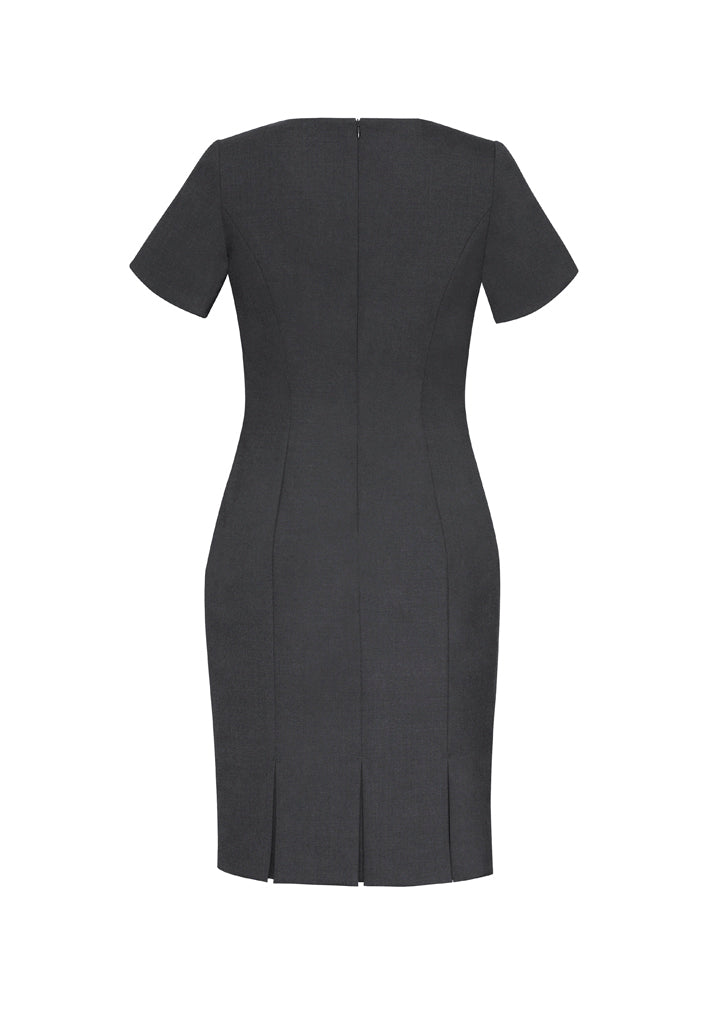 34012 - Biz Corporates - Womens Comfort Wool Stretch Short Sleeve Shift Dress
