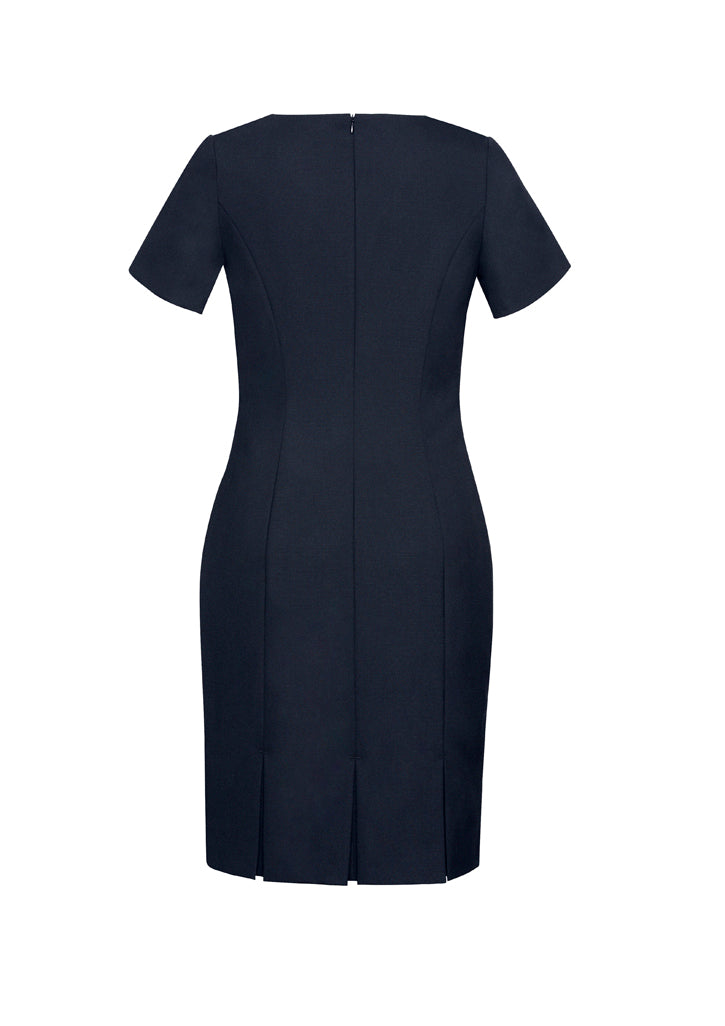 34012 - Biz Corporates - Womens Comfort Wool Stretch Short Sleeve Shift Dress