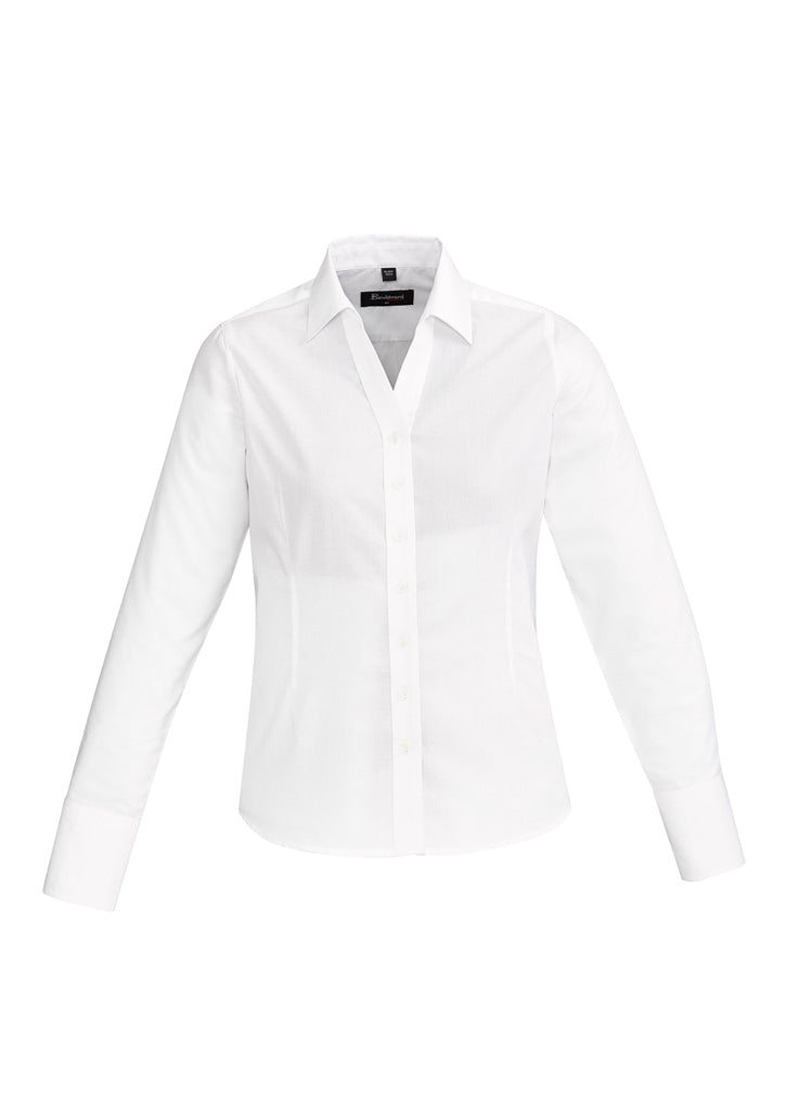 40310 - Biz Corporates - Womens Hudson Long Sleeve Shirt | White