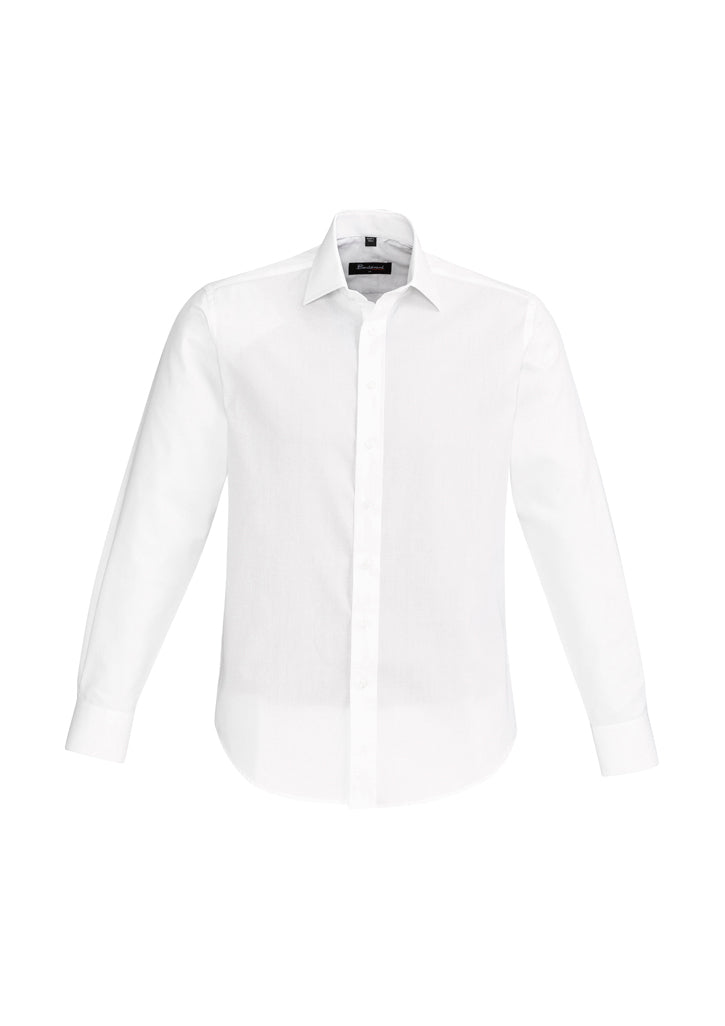 40320 - Biz Corporates - Mens Hudson Long Sleeve Shirt | White
