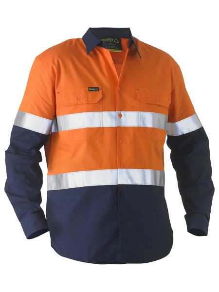 BS6996T - Bisley - Taped 2 Tone Hi-Vis Recycled Drill Shirt