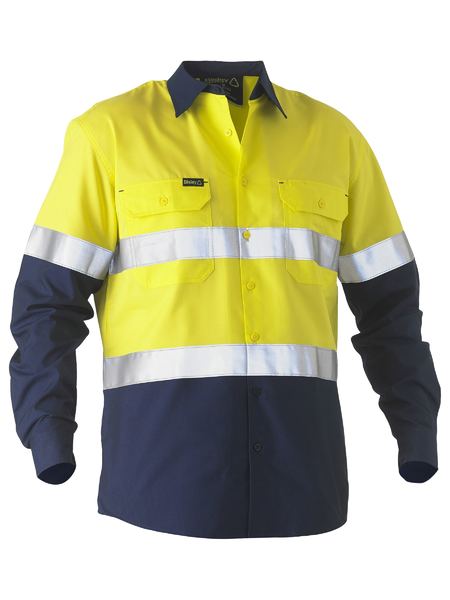 BS6996T - Bisley - Taped 2 Tone Hi-Vis Recycled Drill Shirt