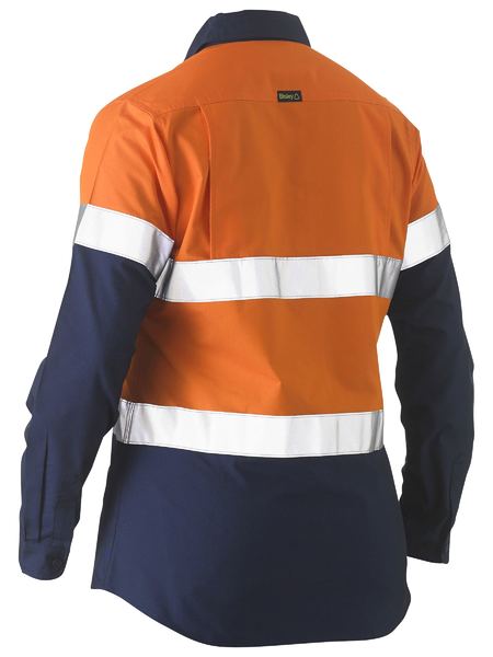 BL6996T - Bisley - Womens Taped 2 Tone Hi-Vis Recycled Drill Shirt
