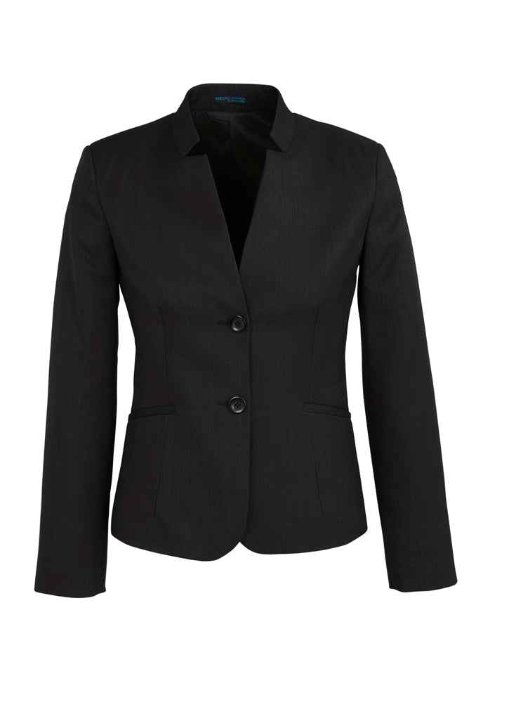 60113 - Biz Corporates - Womens Cool Stretch Short Jacket with Reverse Lapel | Black