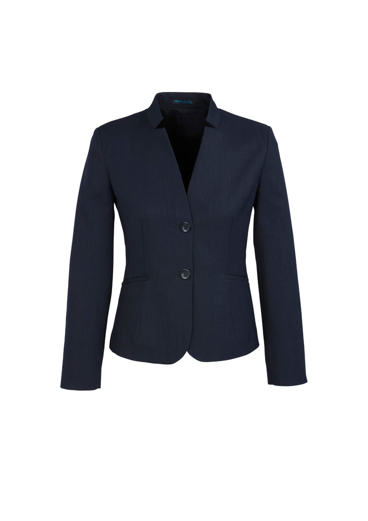 60113 - Biz Corporates - Womens Cool Stretch Short Jacket with Reverse Lapel | Navy