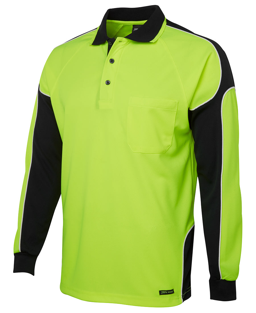 6AP4L - JBs Wear - Hi-Viz Long Sleeve Arm Panel Polo
