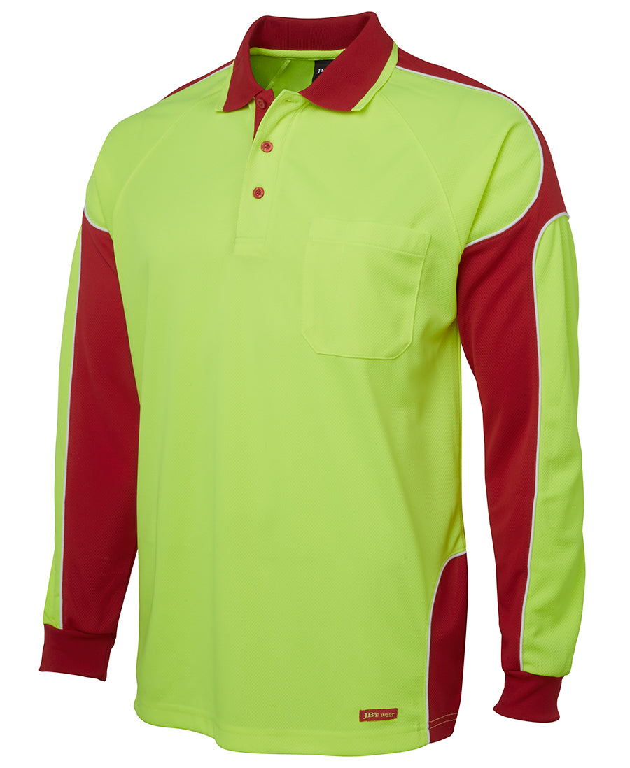 6AP4L - JBs Wear - Hi-Viz Long Sleeve Arm Panel Polo