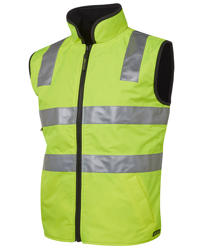 6D4RV - JB's Wear - Hi-Vis Reversible Vest (Day/Night) - Taped - 290g fleece contrast