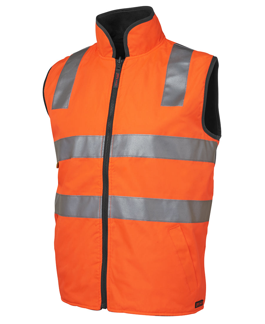 6D4RV - JB's Wear - Hi-Vis Reversible Vest (Day/Night) - Taped - 290g fleece contrast