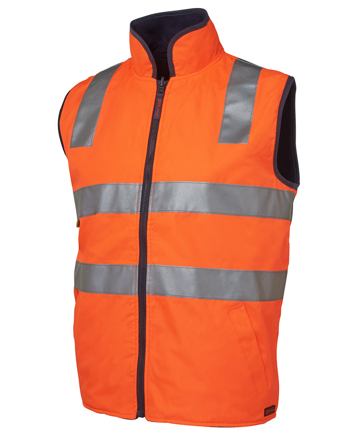 6D4RV - JB's Wear - Hi-Vis Reversible Vest (Day/Night) - Taped - 290g fleece contrast