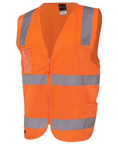 6DNSZ Zip Hi Vis Safety Vest with side pocket and ID holder