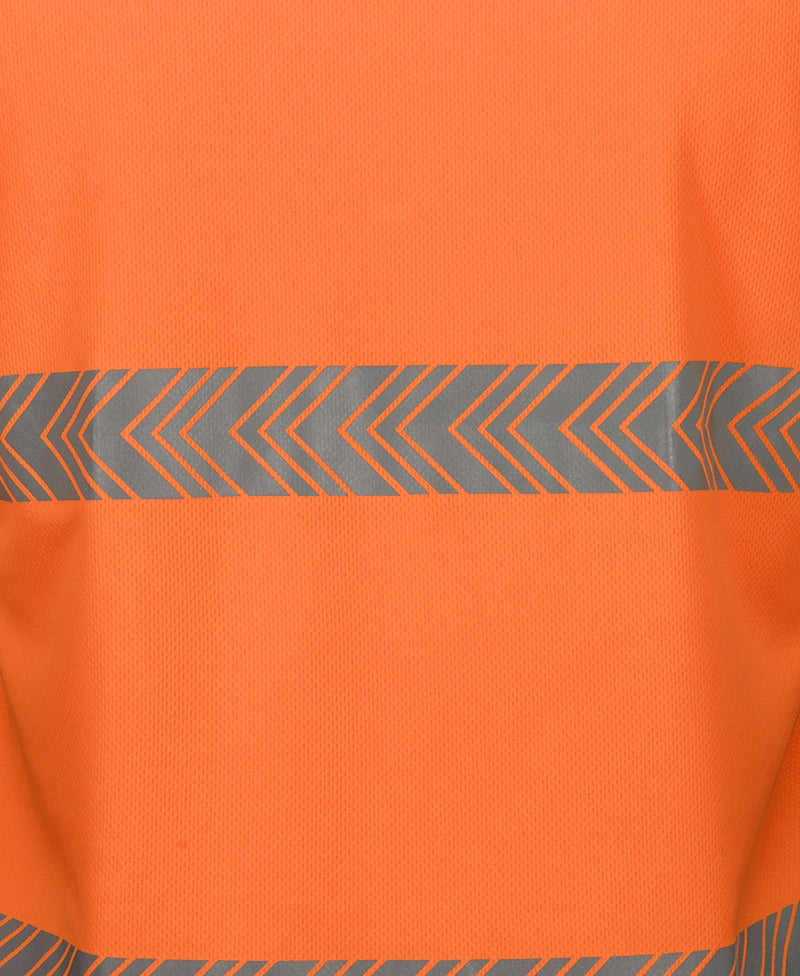 6HLST Long sleeve Hi-Viz Polo with segmented reflective tape