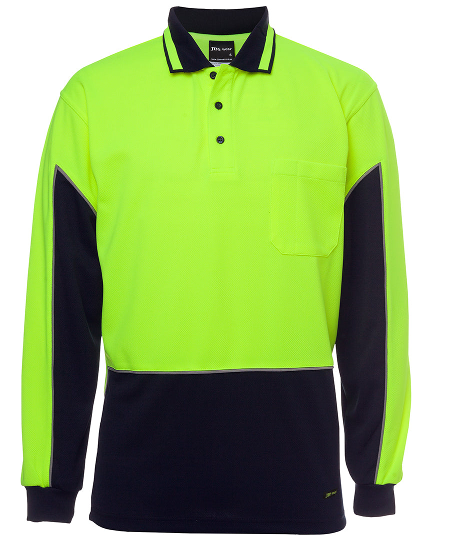 6HVGL - JBs Wear - Hi-Vis Long Sleeve Gap Polo (Day 4602.1) - 160gsm