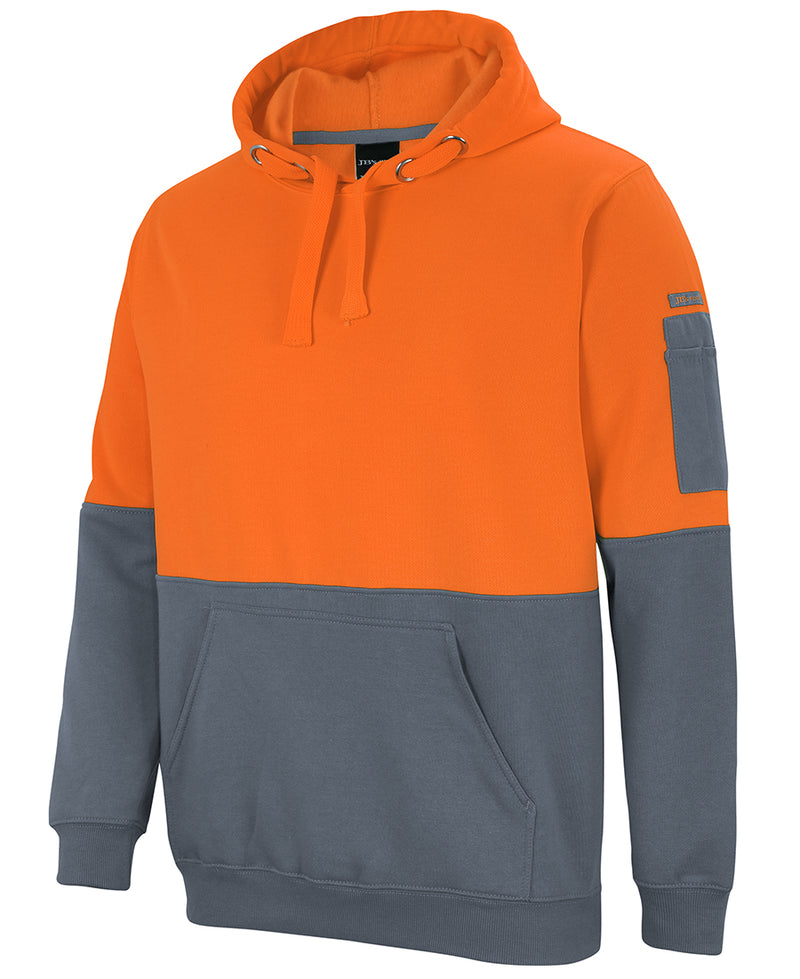6HVPH Pullover Hoodie Hi Vis Orange-Charcoal